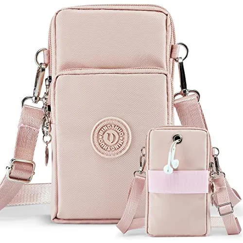 Casecret Handytasche zum Umhängen mit Geldbörse Damen Handy Tasche Pouch Kleine Umhängetasche Brieftasche Portemonnaie Armtasche Sportarmband für iPhone 14 13 11 Samsung S22 Xiaomi Bis zu 7.5