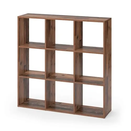 Vicco Raumteiler Nove, Antikholz, 104 x 108 cm - Bücherregal und Raumteiler in einem, mit 9 offenen Ablagen für optimale Flexibilität und Stauraum. Ideal für jeden Raum, pflegeleichte Spanplatte mit Melaminharzbeschichtung.