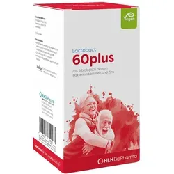 Lactobact 60plus magensaftresistente Kapseln - Arzneimittel zur Förderung der Darmgesundheit bei älteren Menschen, mit 5 probiotischen Stämmen und Zink zur Unterstützung des Immunsystems.