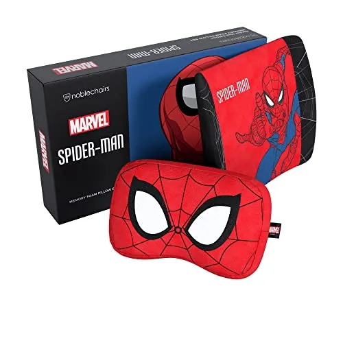 noblechairs Memory Foam Kissen-Set Spider-Man Edition, Kissen für Gaming Stühle, Ergonomische Stuhlkissen, Stuhl Kissen mit Lendenwirbelstütze