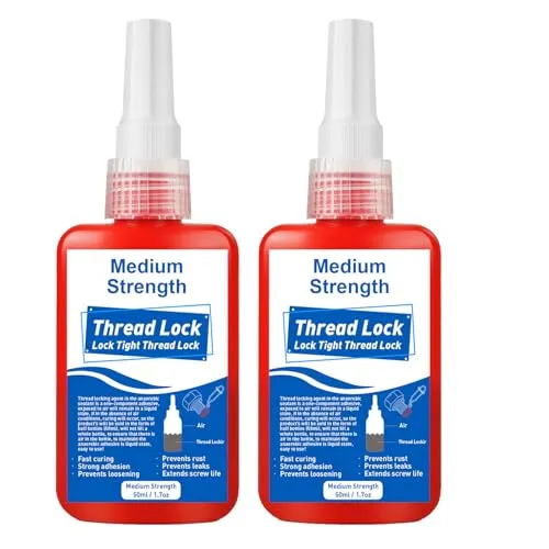 Mittlere Stärke schraubensicherung, 2 x 50ml schraubensicherung mittelfest Verhindert das Lösen von Muttern und Schrauben bei längerer Vibration und sichert und dichtet so Metallmuttern und -schrauben