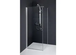 Duschkabine Dusbad Vital 5 Pendeltür 90cm - Duschkabine mit 5mm Einscheibensicherheitsglas, Nano Glasbeschichtung für einfachen Wasserablauf und teilgerahmte Ausführung - ideal für moderne Badezimmer.