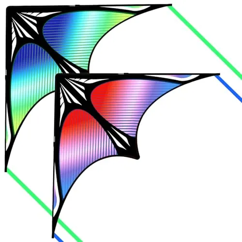 Flying Hoofer Delta Drachen Flugdrachen für Erwachsene und Kinder - 60'' x 30'' - Einleiner Flugdrachen, Leicht zu fliegen - Komplett mit 300ft Drachenschnur und Griff.