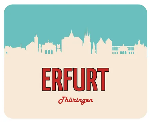 Mousepad Erfurt 24x19 Dom Severi Rathaus Fischmarkt Skyline Mauspad Unterlage