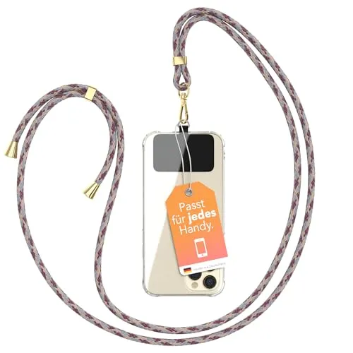 EAZY CASE - Handykette Universal [KOMPATIBEL MIT JEDEM Handy] - Handyband & Schnur zum Umhängen - Handyhülle mit Kette - Handy Umhängeband - Phone Strap Schnur - Lanyard Handy Kordel - Phone Chain