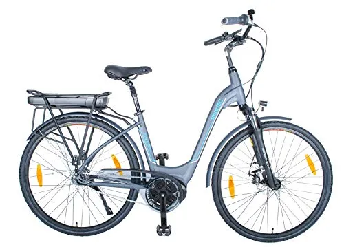 smartEC E-Bike Cityrad CitX-7NS 28 Zoll - E-Bike für Alltag und Ausflüge, 7-Gang Shimano Nabenschaltung, 540 Wh Akku für bis zu 100 km Reichweite, Anfahrhilfe und 25 km/h Unterstützung.