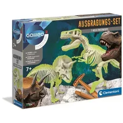 Galileo Dino Ausgrabungs-Set - 2-in-1 Ausgrabungs-Set für junge Archäologen, inklusive Gips-Ausgrabungsblöcke und Werkzeug für das spannende Bergungserlebnis von Triceratops- und T-Rex-Knochen.