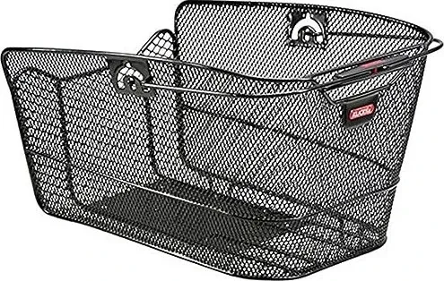 KLICKfix Unisex Hinterradkorb 2128051100 – Schwarz, 23x22,5x36 cm - Fahrradtaschen mit engmaschigem Design für sicheren Transport, ideal für Einkäufe und Ausflüge.