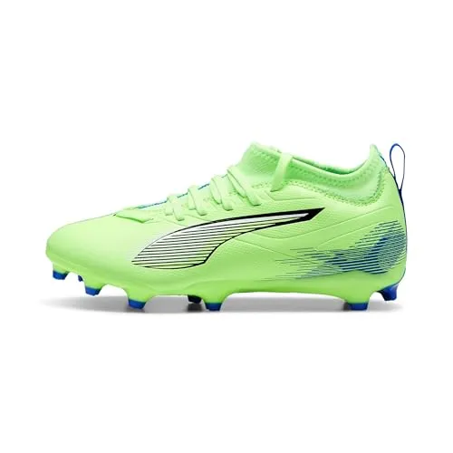 Puma Ultra 5 Match FG/AG Jr Fußballschuhe EU 38 1/2 - Kinder Fußballschuhe mit SPEEDSYSTEM-Außensohle für maximale Beschleunigung und abgerundeten Stollen für optimale Traktion auf Rasen und Kunstrasen. Ideal für junge Spieler, die schnell und wendig sein wollen.