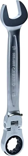KS Tools GEARplus Gelenk-Ratschenringmaulschlüssel 19 mm - Werkzeug-Set mit feststellbarem Gelenk für optimale Kraftübertragung und vielseitige Einsatzmöglichkeiten.