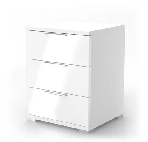 Vicco Nachttisch Florenz, weiß, mit 3 Schubladen von Vicco