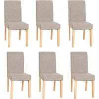 MCW Esszimmerstuhl Littau 6er-Set Textil Grau Helle Beine