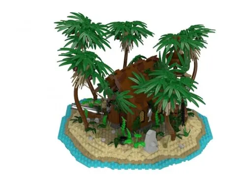 BlueBrixx Pro 108371 Pirateninsel: Inselversteck – 988 Klemmbausteine, Piraten Set, Geschenk für Schiffs- und Piratenfans, Standardsteine, Bausteine der Piraten-Serie