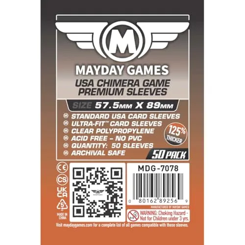 Mayday Games 57,5 x 89 mm SLEEVES Chimera USA Premium Kartenspiel (50 Stück)