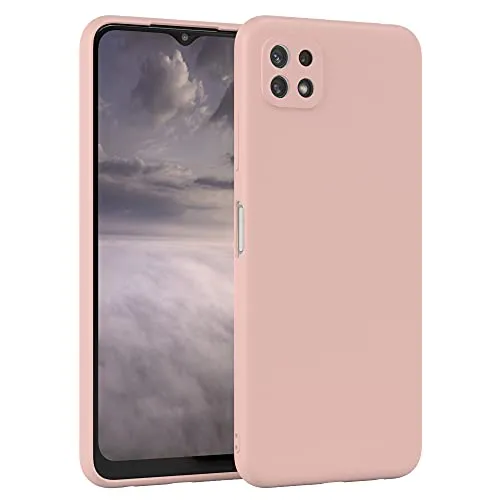 EAZY CASE - Silikonhülle für Galaxy A22 5G Hülle Silikon Case Rosa weich stoßfeste Handyhülle Schutzhülle mit Kameraschutz Dünn Premium Schutz Cover TPU Phone Bumper in Pastell Altrosa Matt