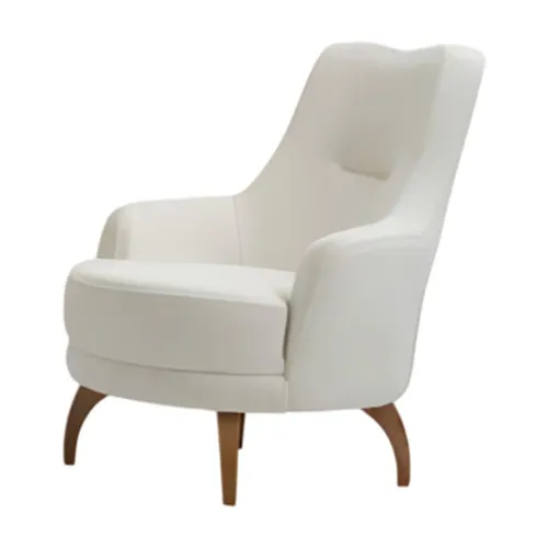 Stilvoller Weißer Sessel mit Holzfüßen für modernes Wohnen - Moderner Textilsessel für das Wohnzimmer, mit robusten Holzfüßen und komfortablem Sitz. Ideal für entspannte Stunden, ohne Montageaufwand.