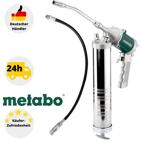 Metabo Druckluft-Fettpresse DFP 400 - Effiziente Schmierlösung - Schmierpressen: Kontinuierlicher Materialfluss für präzises Arbeiten, ideal für Werkstätten. Kompatibel mit externen Fettbehältern und handelsüblichen Kartuschen.