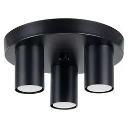 Moderne Deckenlampe Schwarz 3-flammig GU10 - Stilvolle Deckenleuchte aus hochwertigem Stahl in Schwarz. Ideal für Wohnzimmer, Küche und Flur. Individuelle Lichtgestaltung durch freie Wahl der GU10 Leuchtmittel.