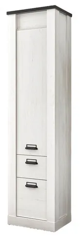 Furn.Design Schuhschrank Stove - Schuhschrank im Landhausstil, 51 x 201 cm, mit Soft-Close-Funktion und viel Stauraum für Schuhe und Utensilien, ideal für kleine Flure.