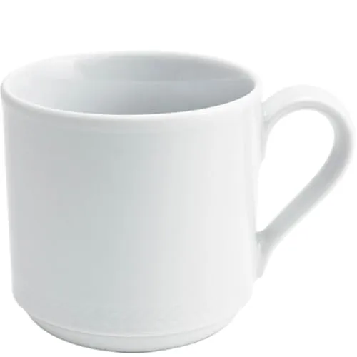 KAHLA Matinee Kaffeebecher 0,28 l stapelbar | Becher mit Fischgräten-Muster aus Porzellan