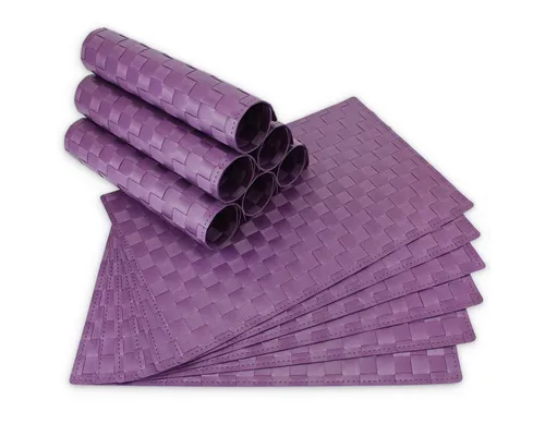 matches21 HOME & HOBBY Platzset Tischsets MODERN 12er Set Violett als Tischuntersetzer, (12-St), Abwaschbare Platzsets als Tischunterlagen für Ess-Tisch Tisch-Deko