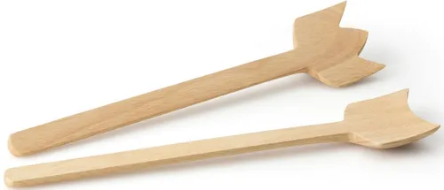 Continenta Salatbesteck Simple (Set, 2-tlg), Gummibaumholz, jedes Stück ein Unikat