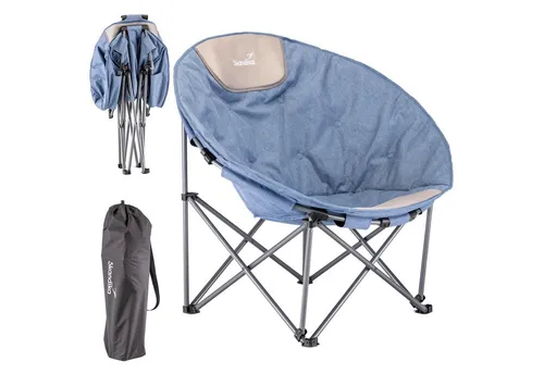 Skandika Campingstuhl Moonchair Kupari - Bequemer Klappstuhl - Klappstuhl bis 150 kg, weich gepolstert mit großer Sitzfläche, ideal für Outdoor-Aktivitäten und gemütliches Sitzen im Garten.