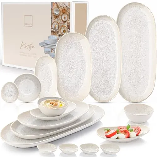 SÄNGER Servierplatten Korfu 11 tlg in beige von Sänger