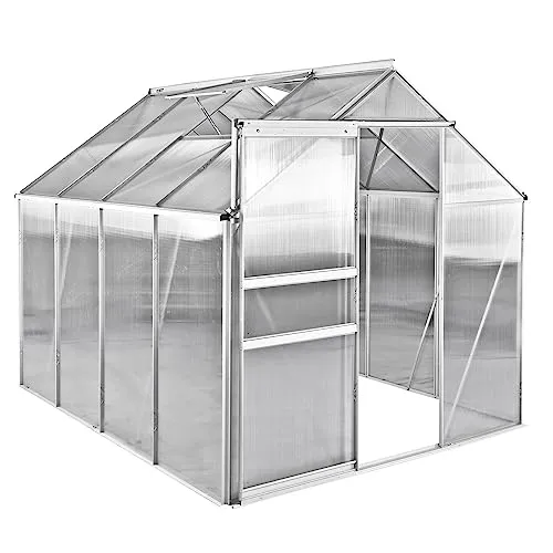 Gewächshaus Basic 6 – Das ideale Pflanzhaus für Ihren Garten - Garten-Zubehör: Langlebiges Gewächshaus aus Aluminium mit UV-Schutz, ideal für die Anzucht von Pflanzen und Tomaten.