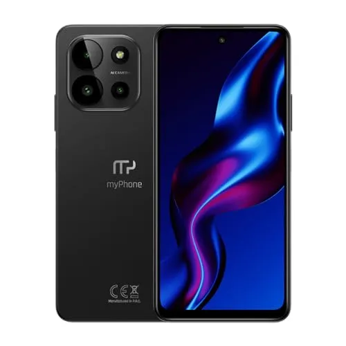myPhone N23 5G Cosmic Black – Elegantes Smartphone mit NFC und 50MP Kamera - Simlockfreies Handy mit 5000mAh Akku und 90Hz Display für ein außergewöhnliches visuelles Erlebnis – ideal für Unterhaltung und soziale Medien.