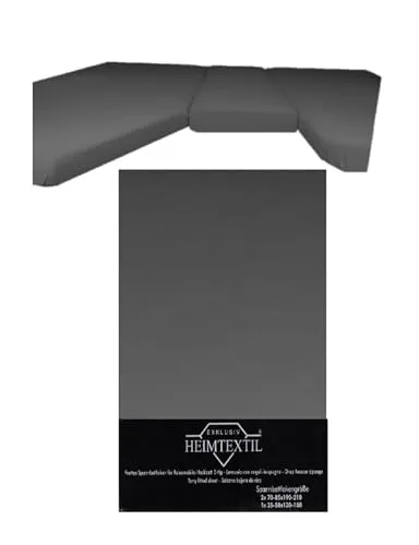 EXKLUSIV HEIMTEXTIL Frottee Spannbettlaken für Wohnmobile 3-teilig - Spannbetttücher für Wohnmobile, 80% Baumwolle, 20% Polyester, Öko-Tex zertifiziert, rutschfest und faltenfrei für perfekten Schlafkomfort.