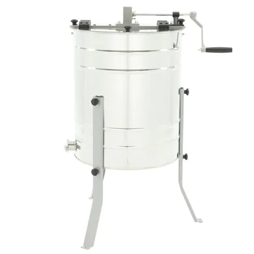 LYSON 4-Waben Honigschleuder Diagonalschleuder Ø500 Manuelle Honeyextractor Tangentialschleuder mit Handantrieb für 4 Rähmchen LN, WL Edelstahl Imkerei Bienenzüchter MINIMA LINE