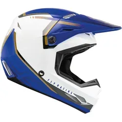 Fly Racing Kinetic Vision Motocross Helm, weiss-blau, Größe L für Männer