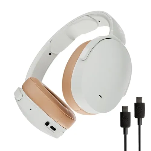 Skullcandy Hesh ANC Over-Ear Wireless-Kopfhörer mit Noise Cancelling, 22 Std. Akkulaufzeit, Mikro, kompatibel mit iPhone, Android und Bluetooth-Geräten - Weiß