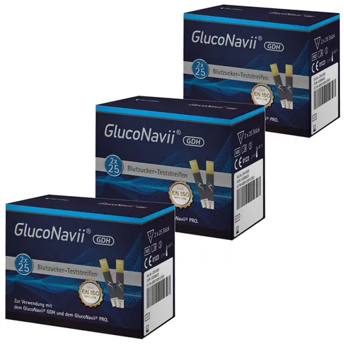 Gluconavii Pro Blutzucker-Teststreifen 150 Stück - Präzise Blutzucker-Teststreifen für die einfache Kontrolle des Blutzuckerspiegels. Ideal für den täglichen Einsatz und eine zuverlässige Messung.