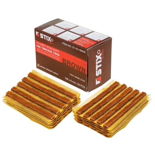 STIX 50x Butyl-Vulkanisierungsstreifen, 100 x 6 mm, Braun Reifenreparatur-Set