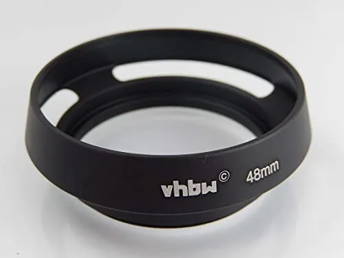 vhbw Gegenlichtblende kompatibel mit Canon QL17 GIII, QL17 G3 48mm Objektiv Schwarz, Metall, Rund, 6,3 cm