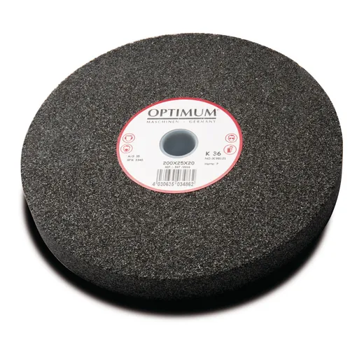 Optimum Normalkorund-Schleifscheibe Ø 200 x 25 mm, K80, Härte M - Schleifscheibe für präzise Bearbeitung, ideal für Metallverarbeitung und langlebige Qualität aus Italien.