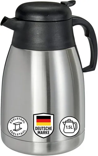 mucHome Isolierkanne 1,5L Edelstahl in silber von mucHome