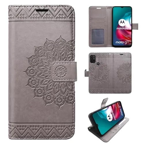 betterfon Hülle Kompatibel mit Motorola Moto G10 / G20 / G30 | Klapphülle Schutzhülle mit Kartenfächer Kompatibel für Moto G10 / G20 / G30 | Magnetverschluss Flip Case | Grau