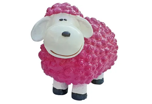 Lustige Tierdeko Schaf in Brombeerfarbe - Tierfiguren & Tierstatuen - Fröhliche, handbemalte Schaf Dekofigur für Garten, wetterfest und ideal für ganzjährige Nutzung. Ein bunter Hingucker, der Gartenfreunde begeistert!