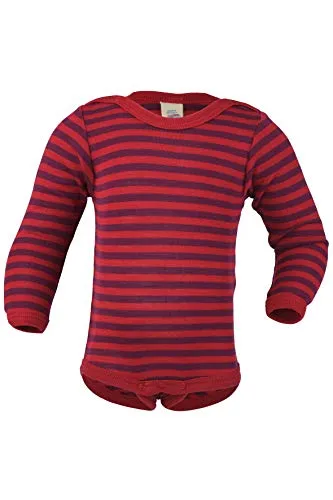 Engel Baby Body Langarm, Wolle und Seide, Himbeere/Orchidee, 98-104 - Bodys für Baby-Jungen, aus 70% Wolle (kbT) und 30% Seide, ideal für optimale Wärme und Feuchtigkeitsregulation, perfekt für die empfindliche Babyhaut.