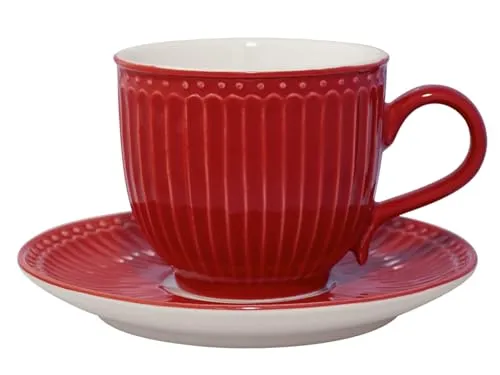 Greengate Tasse Alice rot mit Untertasse in rot von GreenGate