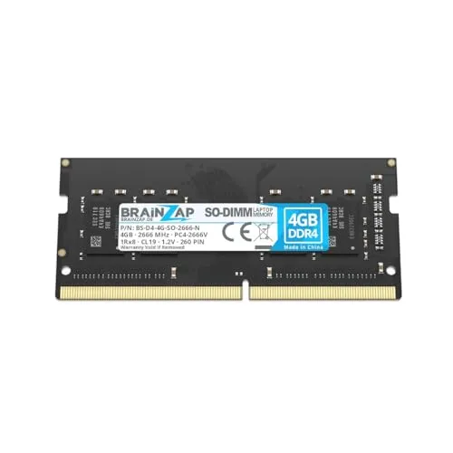 BRAINZAP 4GB DDR4 RAM SO-DIMM PC4-2666V 1Rx16 2666 MHz 1.2V CL19 Notebook Laptop Arbeitsspeicher