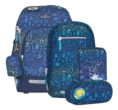 Beckmann Schulranzenset Active Air FLX - 6-Tlg. Set Science - Schulranzen Set mit praktischem Sportrucksack, Federmäppchen und Regenüberzug, ideal für den Schulalltag und perfekt organisiert.