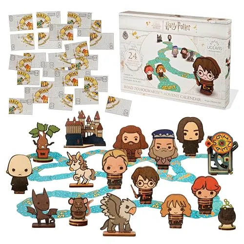 UGEARS 3D-Puzzle Harry Potter Adventskalender – Der Weg nach Hogwarts - 3D-Puzzle und Spiel in einem: Erlebe die magische Vorweihnachtszeit mit 24 Überraschungen, die dein eigenes Brettspiel formen – perfekt für Harry Potter Fans und die ganze Familie!