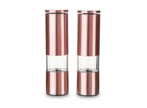 Salz- und Pfeffermühlen Set aus Edelstahl - Kupfer - Küchenhelfer: Hochwertiges Gewürzmühlen-Set mit korrosionsbeständigem Edelstahl und aromaschutzdeckel für frische Gewürze.
