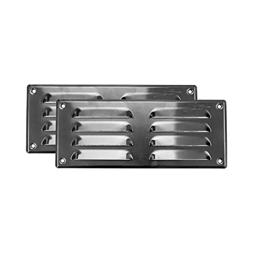 Vent Systems 260x105mm Aluminium, 2 Stück, Lüftungsgitter mit Insektengitter. HLK-, Heizungs-, Kühlungs- und Lüftungsanwendungen. Innen- und Außenentlüftungsabdeckung.…