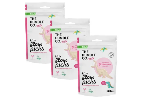 The Humble Co. Zahnseide-Stick 3x Humble Kids Floss Picks 3x 30 Stück, (0-St)