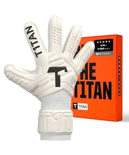T1TAN Classic 1.0 White-Out - Torwarthandschuhe - ohne Fingerschutz - Fußballhandschuhe für Torhüter - Größe 11